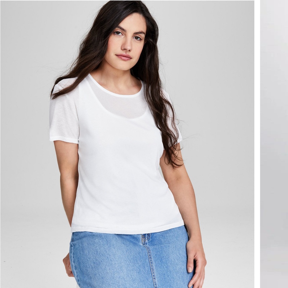 And Now This Women's Onion-Skin Double Layered Crewneck Top, Created for Macy's